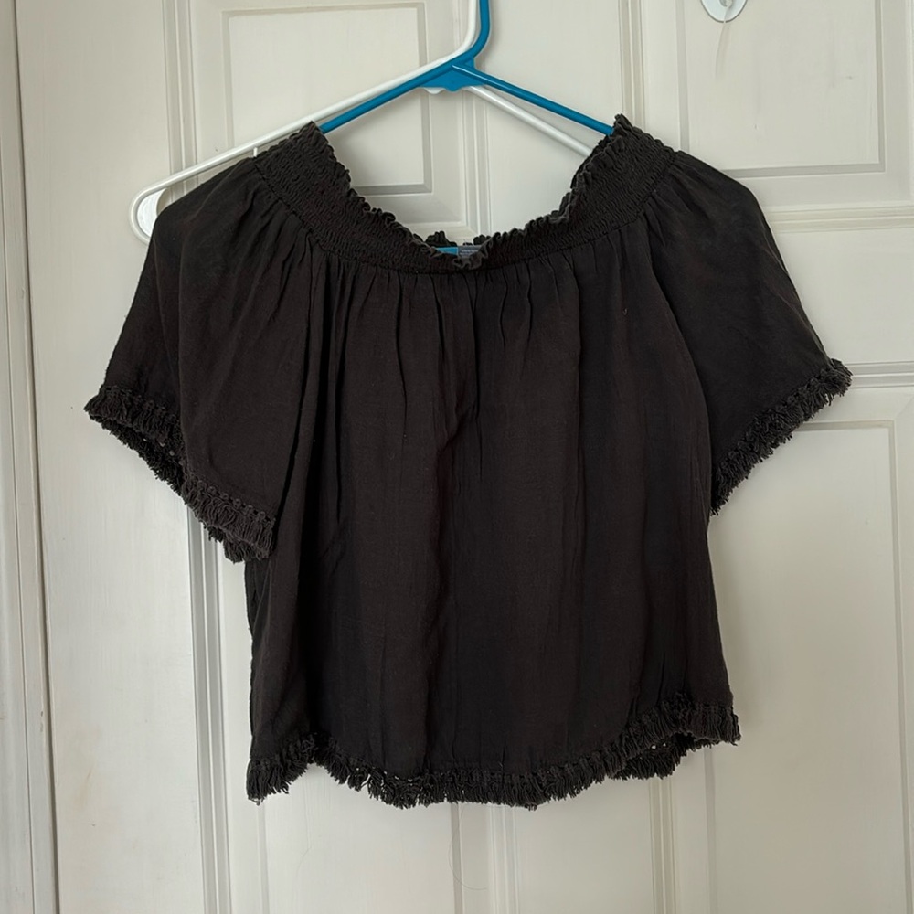 Off shoulder Boho Grey Blouse